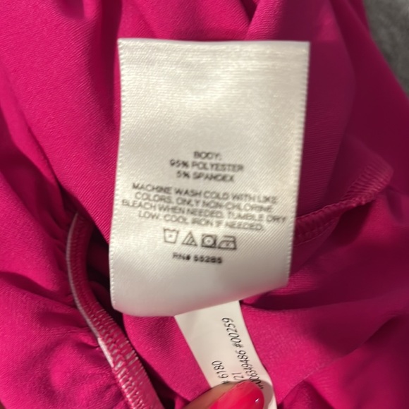 Magenta Ruched Top by Express/ Size Large - Picture 8 of 8